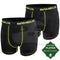 Boxers homme en bambou - 2 boxers noirs avec ceinture large et coutures plates pour un grand confort.