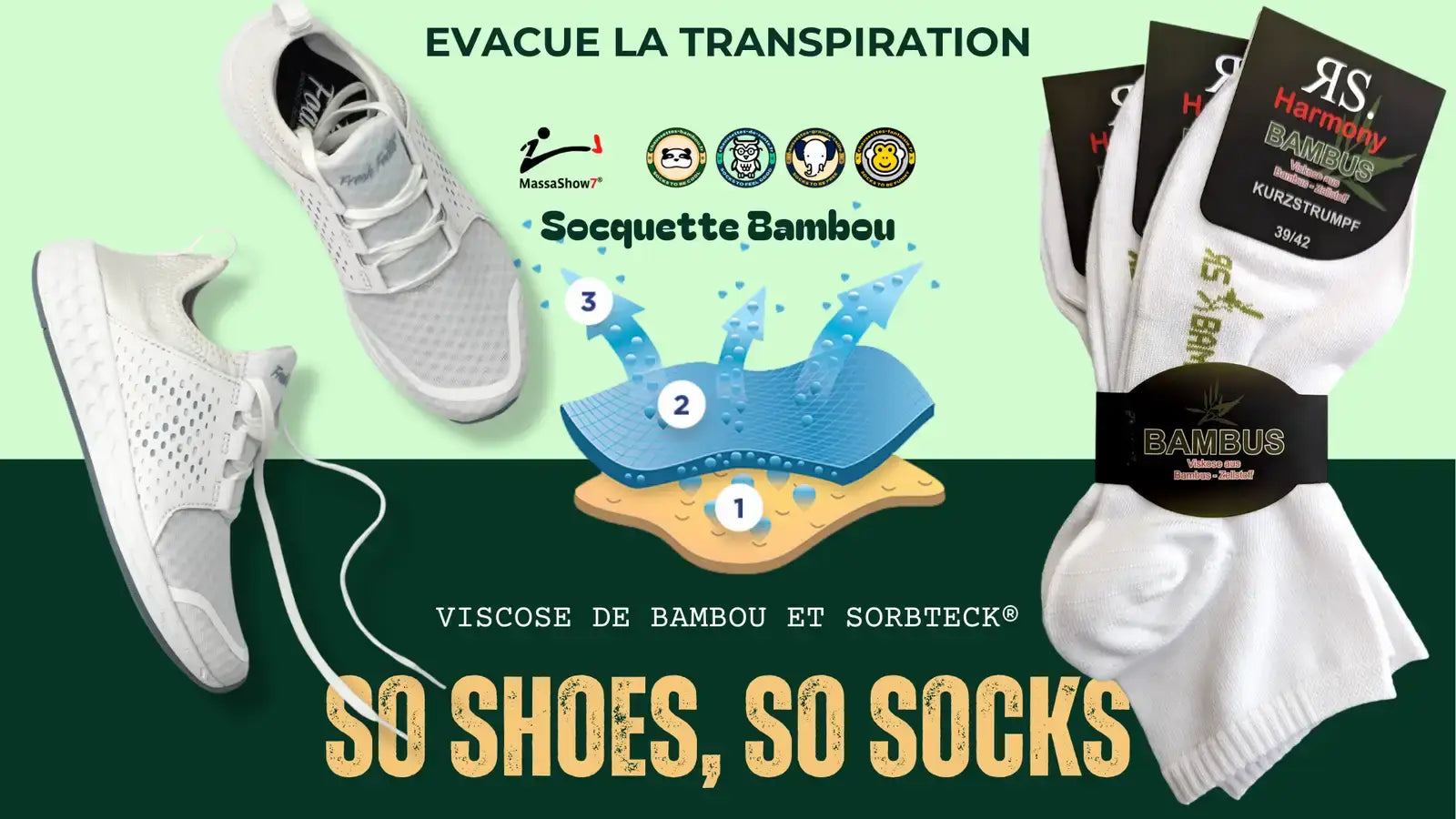 Socquettes blanches pour ne pas transpirer dans les baskets