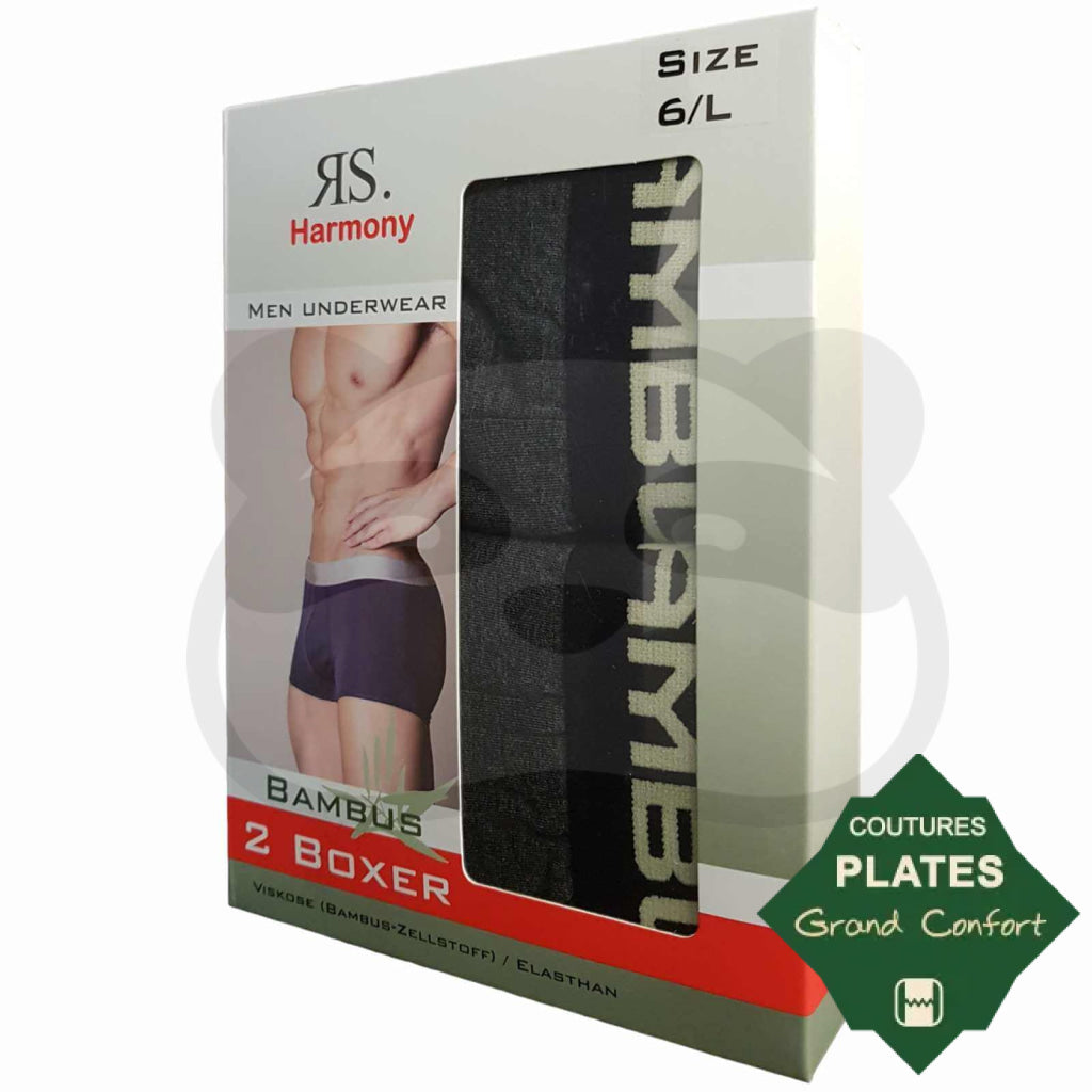 Boite de 2 Boxers Bambou Homme Doux Et Confortables