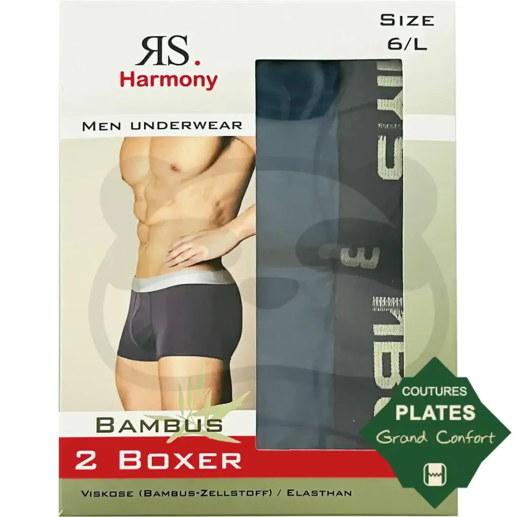 Boxers homme en bambou - Ensemble de 2 boxers de la marque RS Harmony, confortables et doux.