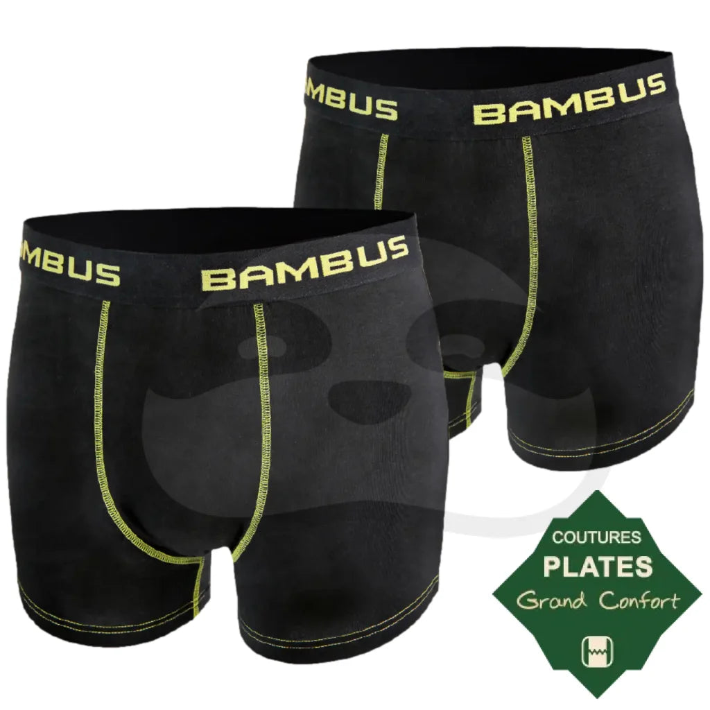 Boxer Caleçon Homme en Bambou - 2 Boxers S / Noir Boxer