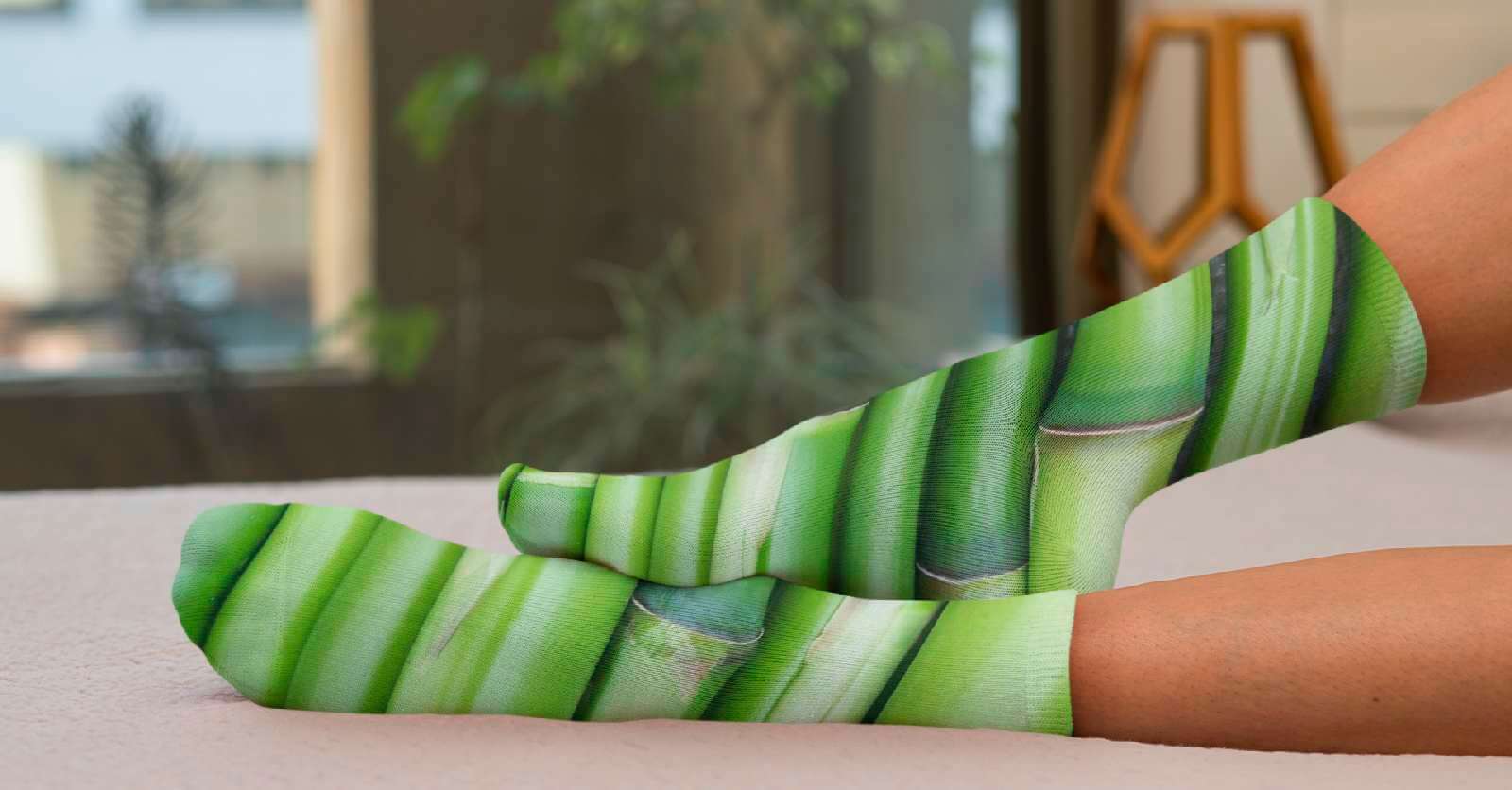 chaussettes femme avec des motifs bambou
