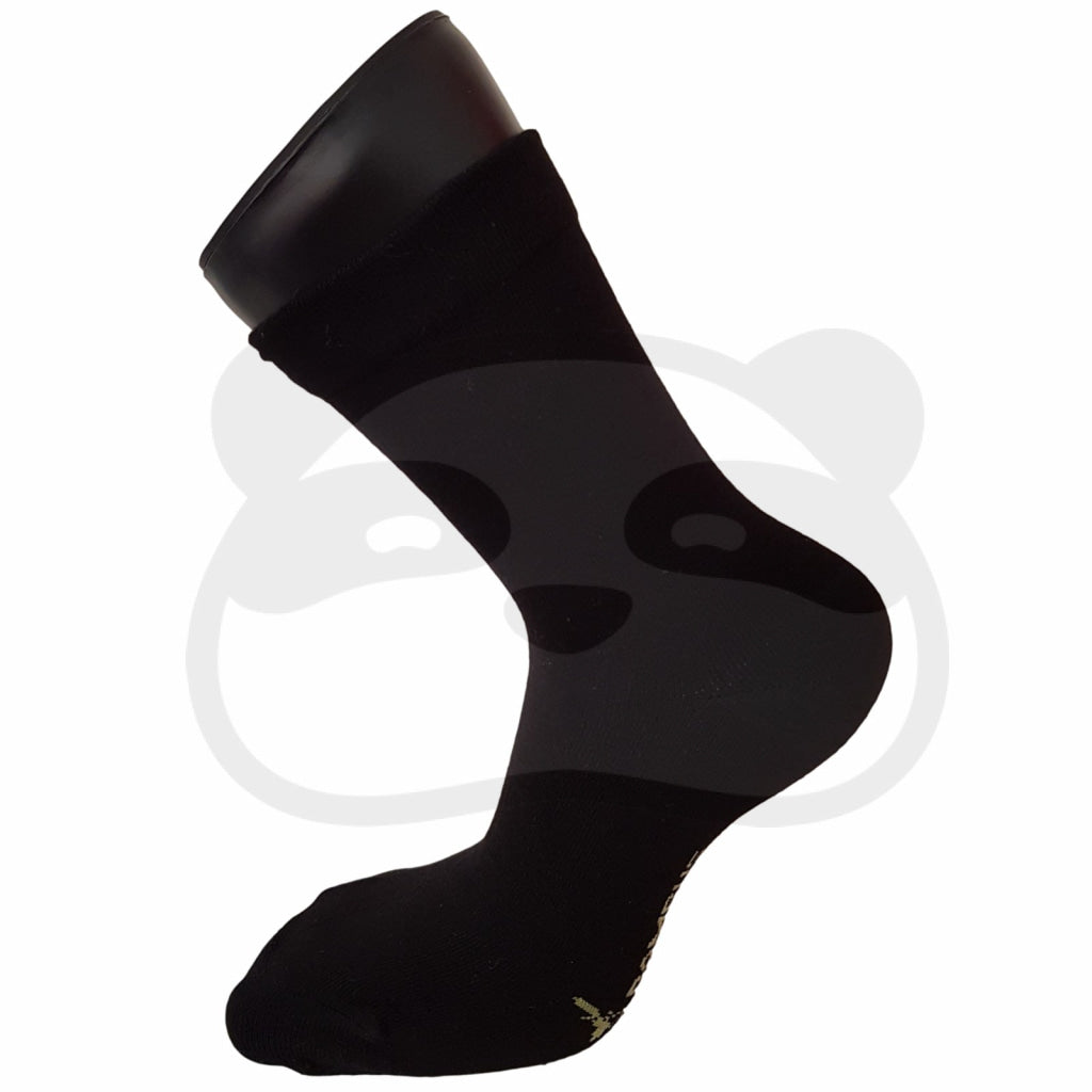 Chaussettes extra larges bambou noires sans couture et sans élastiques, idéales pour les mollets forts.