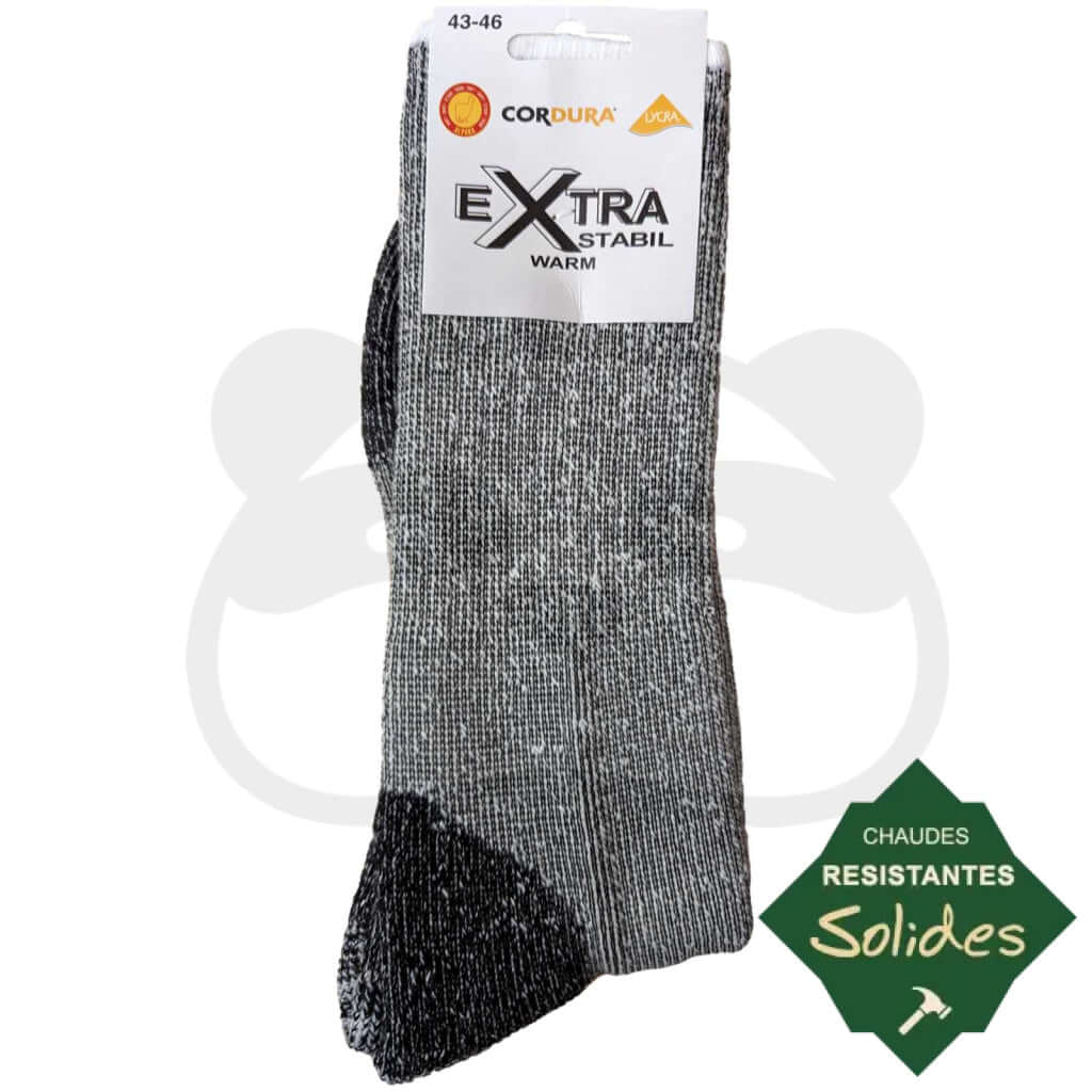Chaussettes Chaudes - Laine alpaga Et Cordura® 43/46 / Gris Clair Chiné