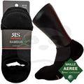 Chaussettes invisibles en bambou noires avec maille aérée pour une meilleure ventilation.