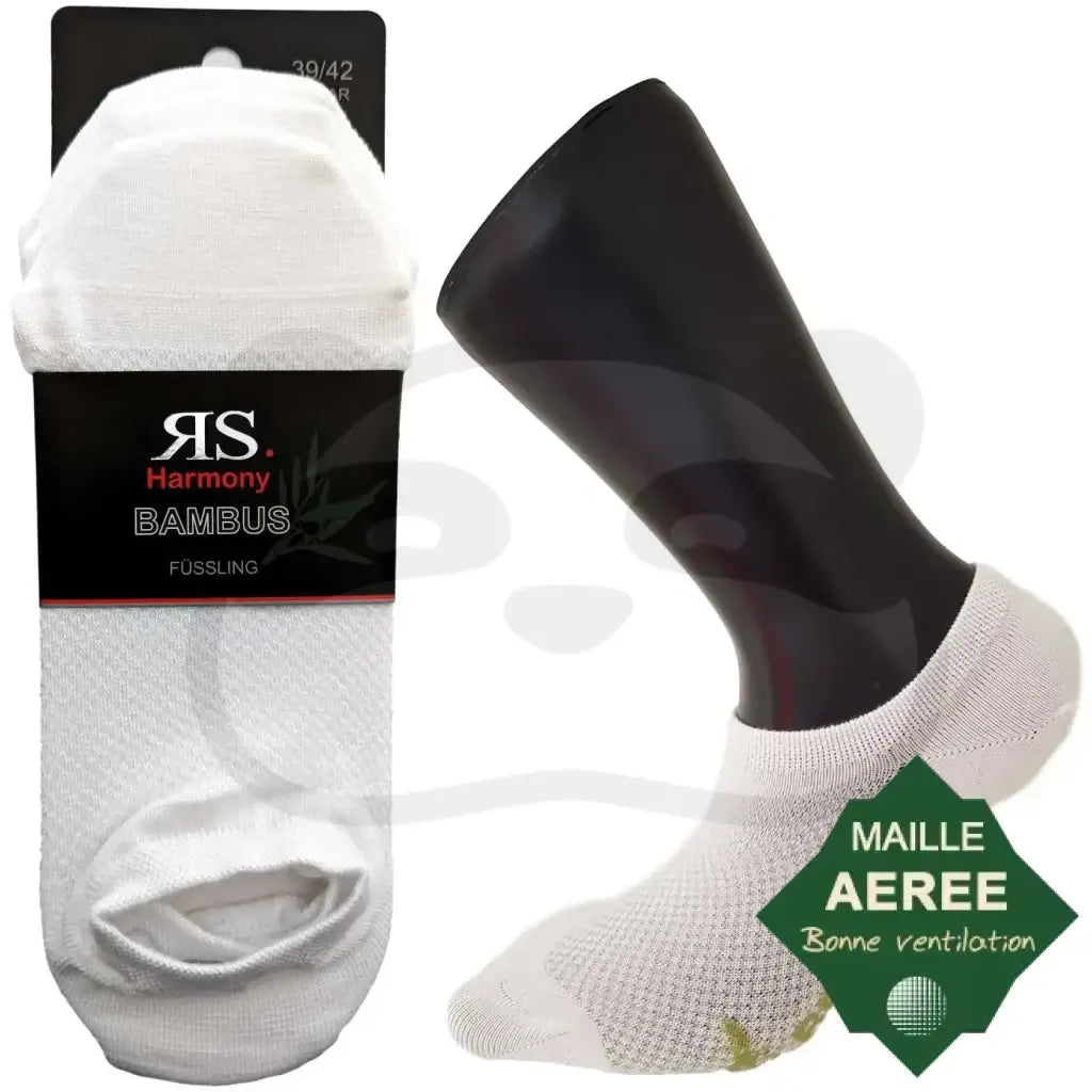 Chaussettes invisibles en bambou avec bonne ventilation, maille aérée pour un été confortable - 3 paires.