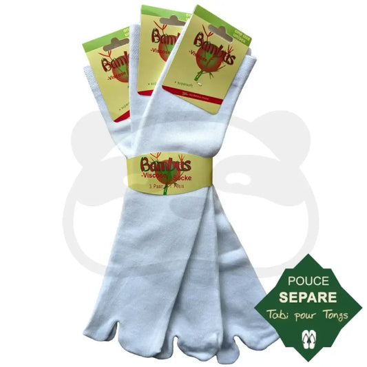 Chaussette Pour Tong En Viscose De Bambou - 3 Paires Taille Unique / Blanc Tabi