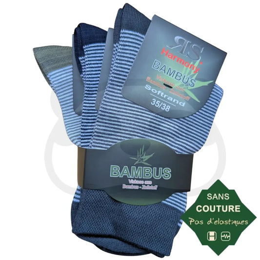 Chaussettes Rayures Fines en Bambou - 3 paires 35/38 / Rayures Chaussettes bambou