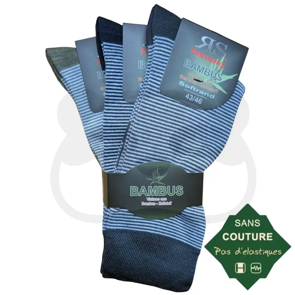 Chaussettes Rayures Fines en Bambou - 3 paires 43/46 / Rayures Chaussettes bambou