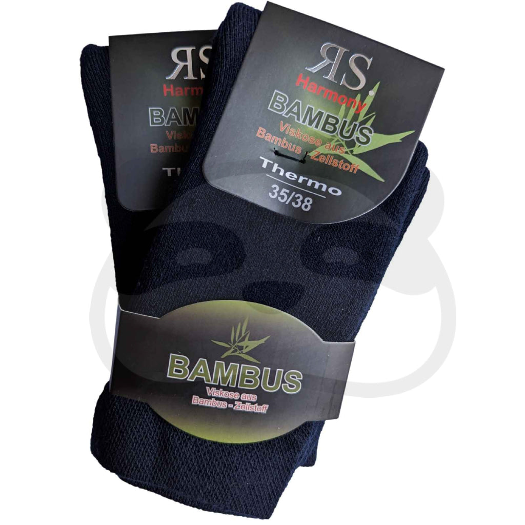 Chaussettes toute bouclette Bambou - 2 Paires, noir, 100% bouclettes, douces et thermo chaudes.