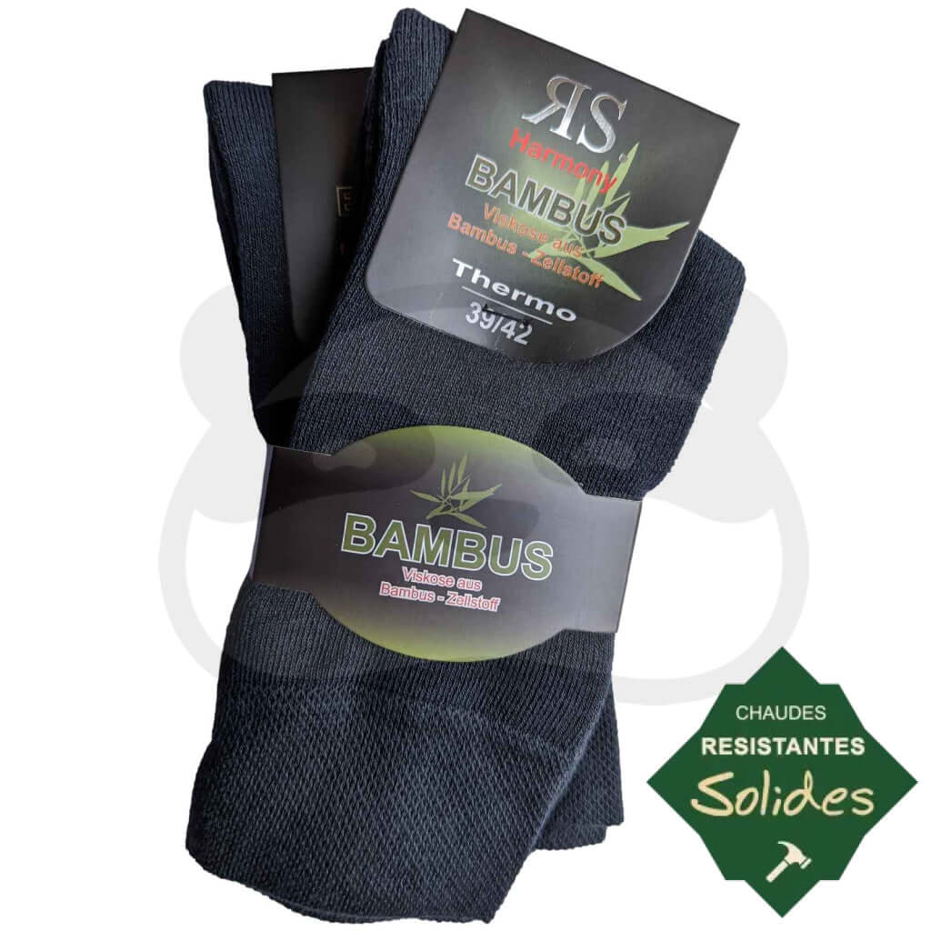 Chaussettes toute bouclette bambou - Paquet de chaussettes thermiques en viscose de bambou, chaudes et confortables.