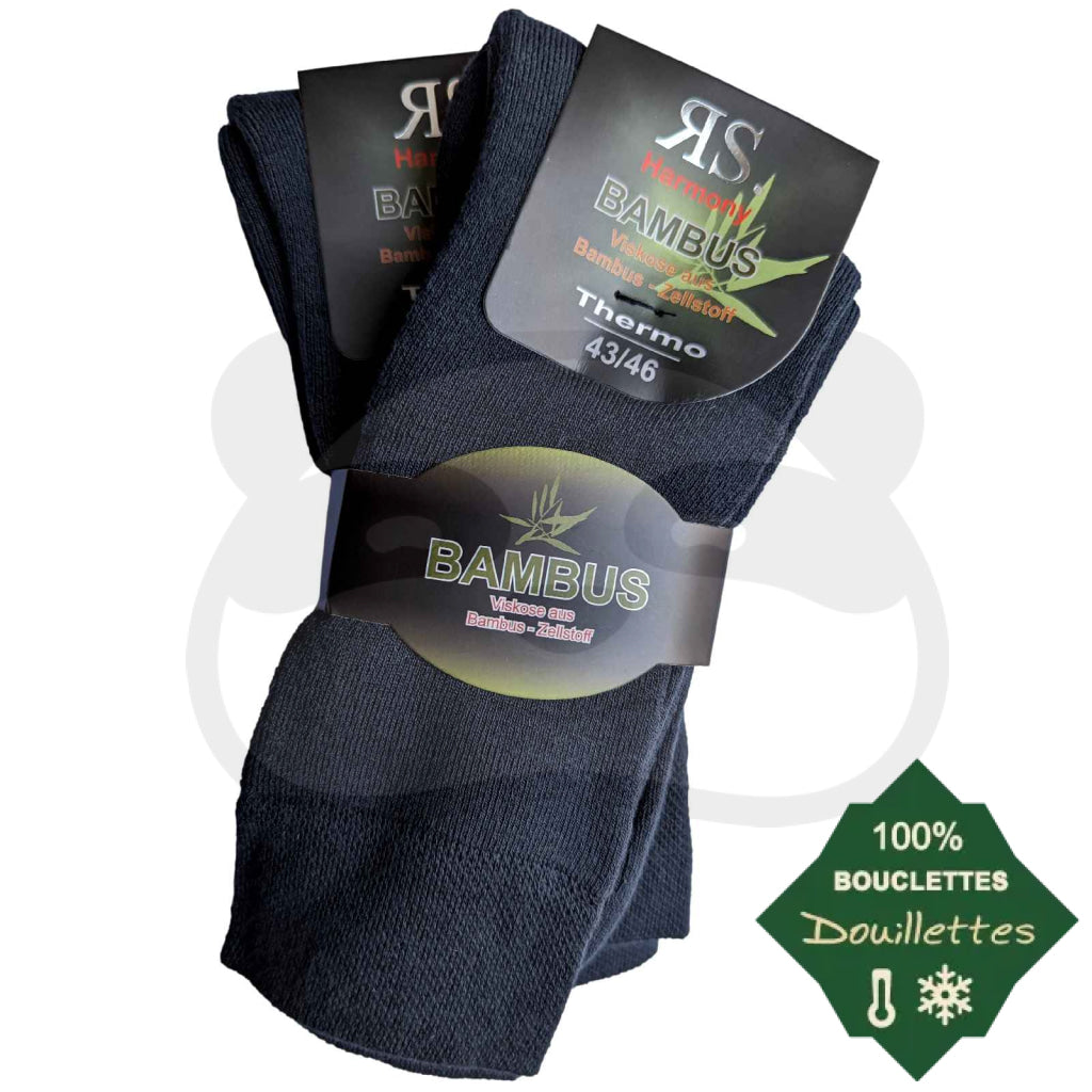 Chaussette Bambou 100% Bouclettes - Thermo Lot 2 Paires 43/46 / Anthracite Chaussettes