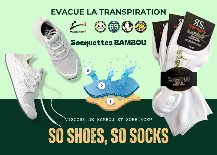 Eviter la transpiration dans les baskets avec les socquettes bambou